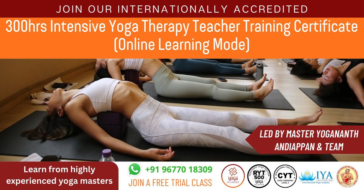 300hrs Intensive Yoga Therapy Teacher Training - Online