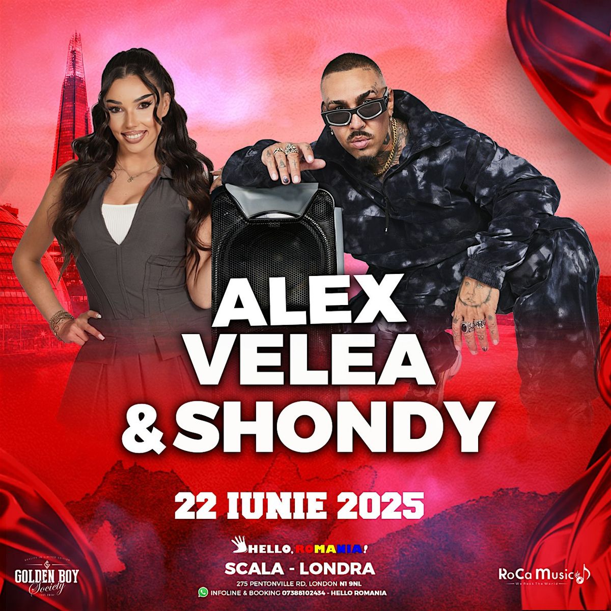 Alex Velea & Shondy LIVE la Scala,  Londra \u2013 13 martie 2026