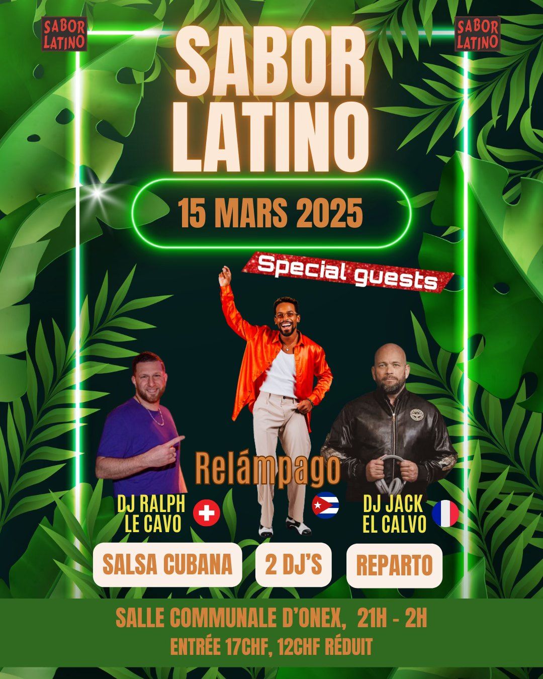 Soir\u00e9e Sabor Latino Salsa & Stages Relampago