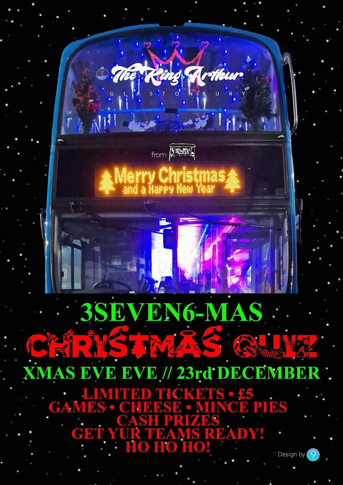 3SEVEN6 XMAS EVE-EVE QUIZ! @ The King Arthur, Glastonbury