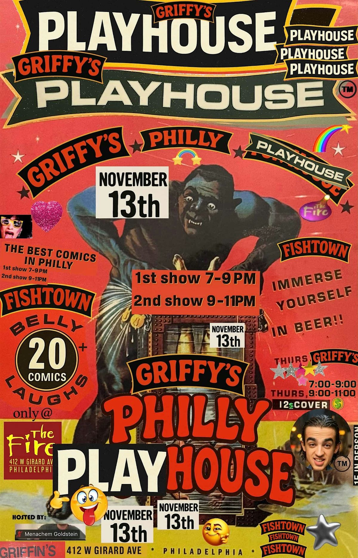 GRIFFY COHEN PRESENT: GRIFFY\u2019S PHILLY PLAYHOUSE - 2 COMEDY SHOWS in 1 NIGHT
