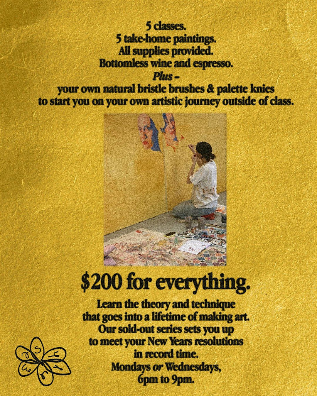 OIL PAINTING AND SIP w\/ BOTTOMLESS WINE (5 PART SERIES) - (AGE 21+)