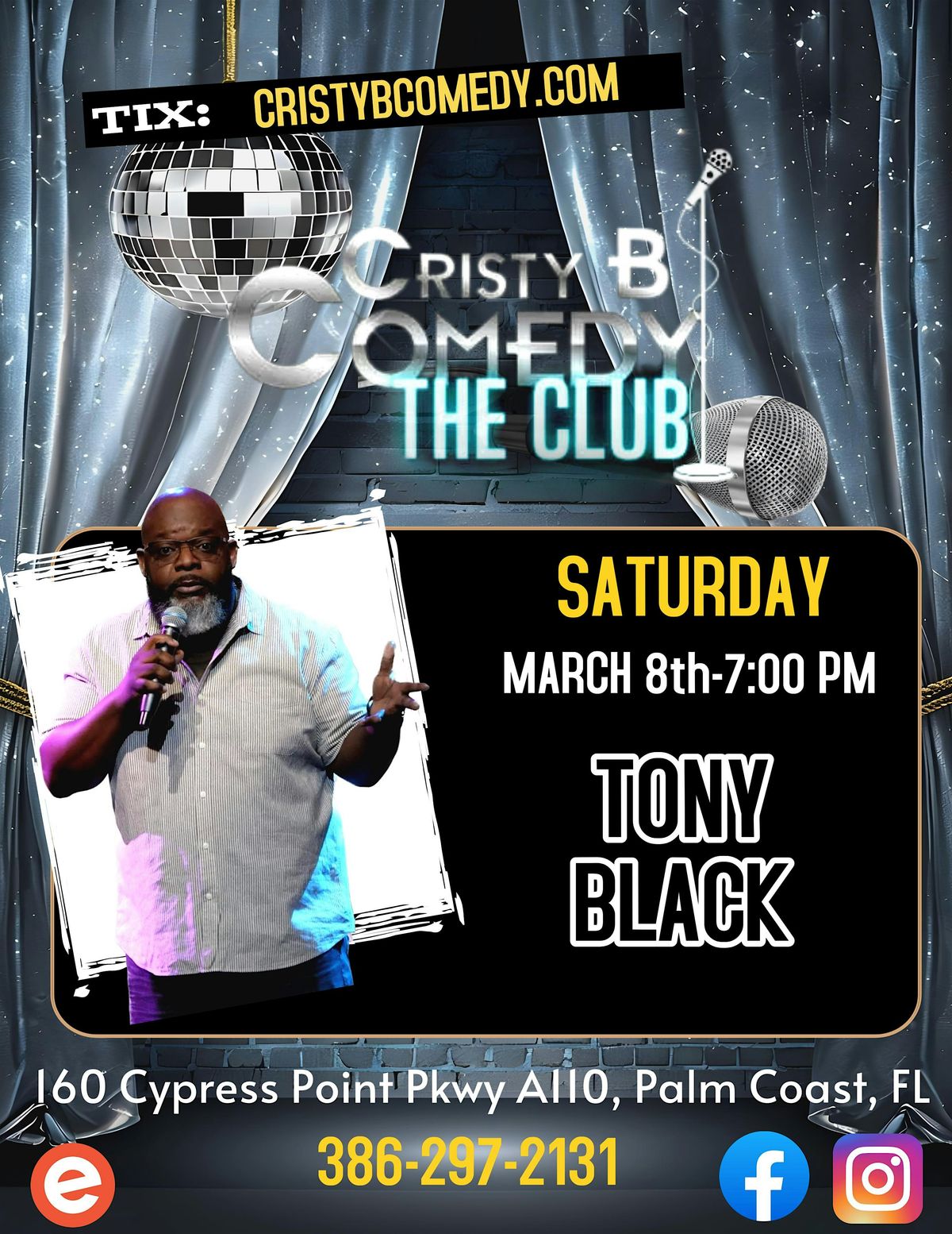 Saturday night Comedy with TONY BLACK