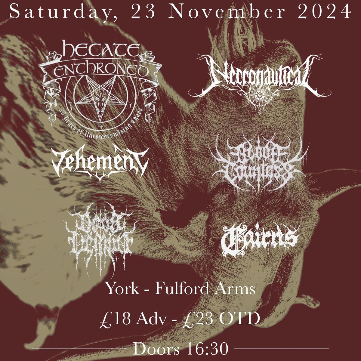 Hecate Enthroned - Necronautical + More - York - Fulford Arms- 