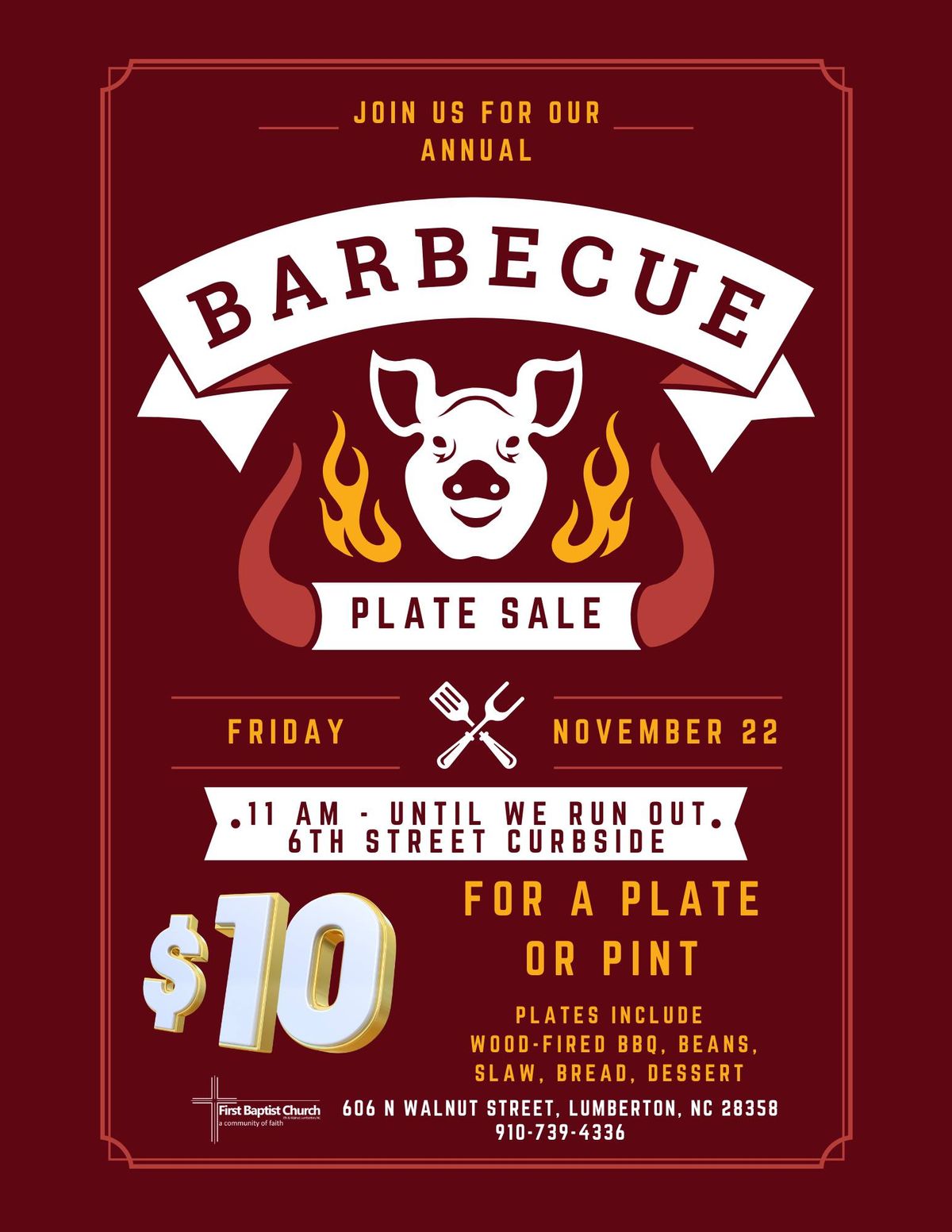 BBQ Sale @FBC Lumberton