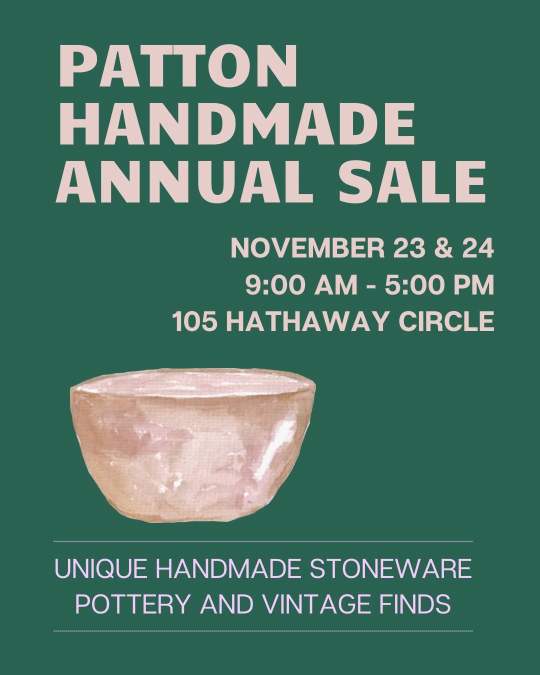 Patton Handmade Annual Fall Pottery Sale