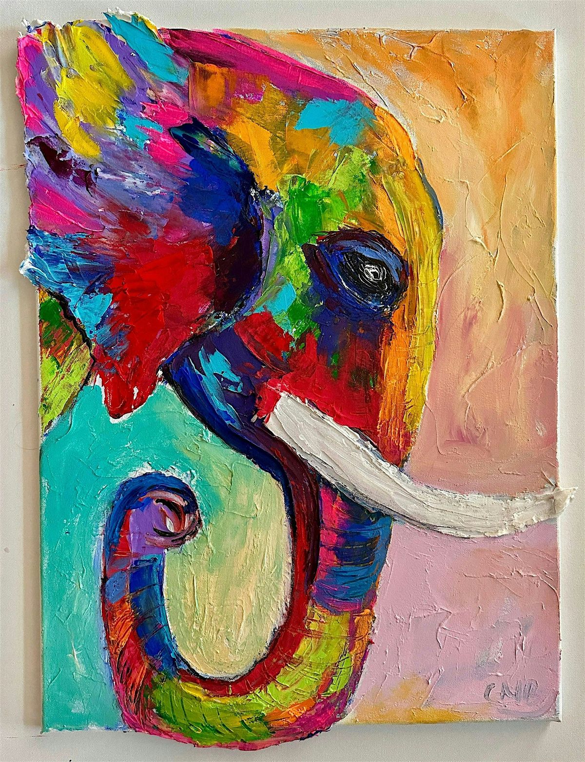 Paint a Whimsical Textured Elephant