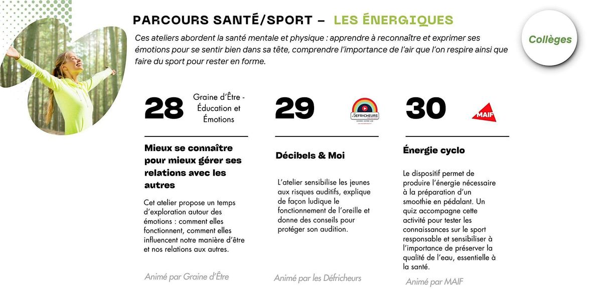 Parcours Sant\u00e9\/Sport -  Les \u00c9nergiques - Coll\u00e8ges - 15h \u00e0 16h30
