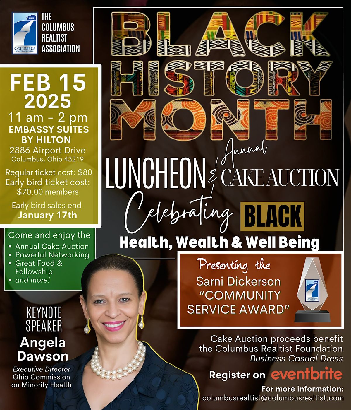 CRA Black History Luncheon: Early Bird Special until January 30, 2025.