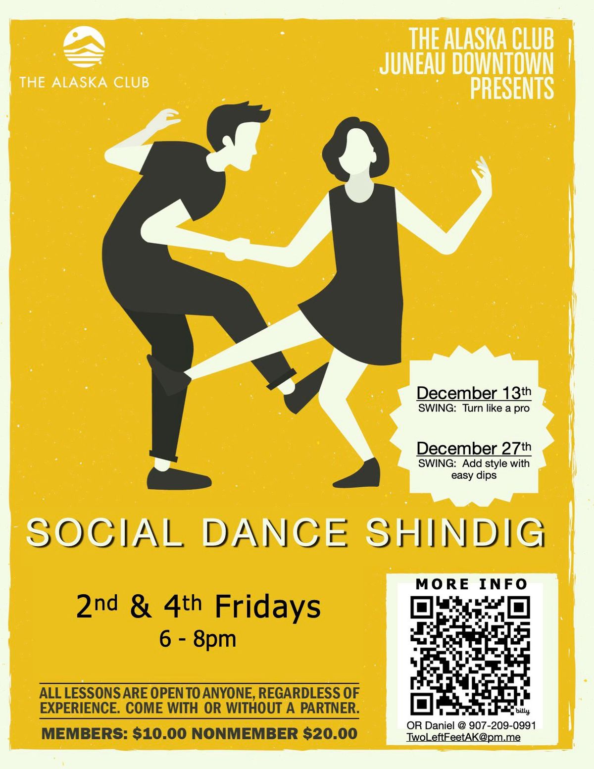 Social Dance Shindig, 2nd & 4th Fridays at The Alaska Club