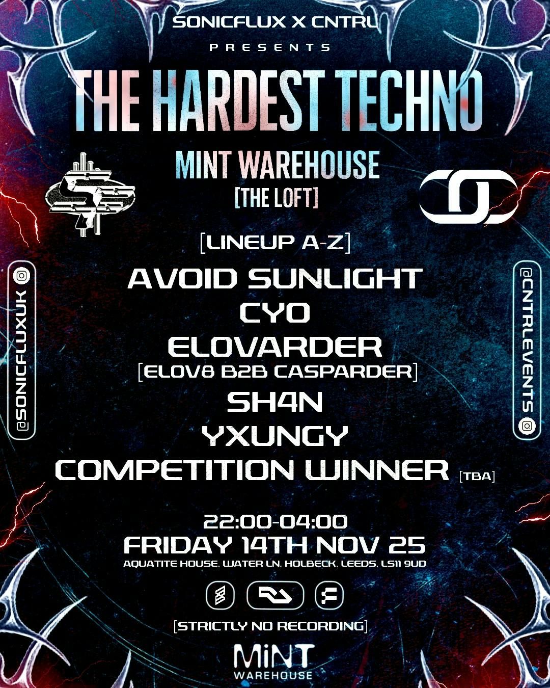 SONICFLUX x CNTRL Presents: THE HARDEST TECHNO