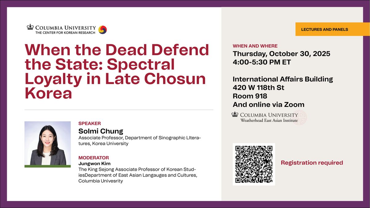 When the Dead Defend the State: Spectral Loyalty in Late Chos\u014fn Korea