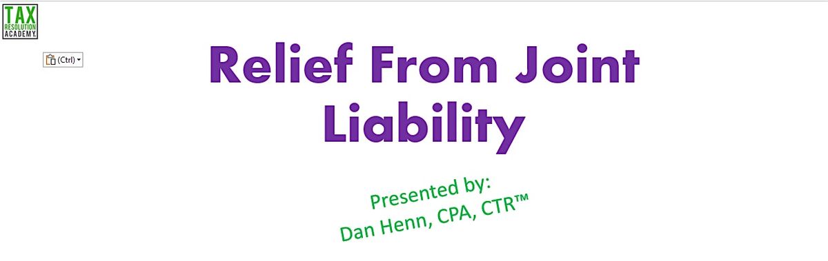 Relief From Joint Liability