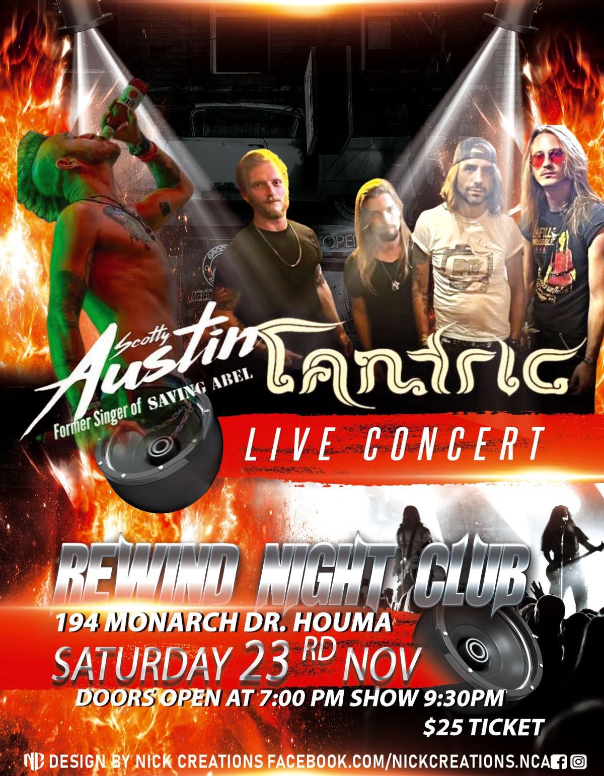 TANTRIC W\/ SCOTTY AUSTIN (former Saving Abel singer)