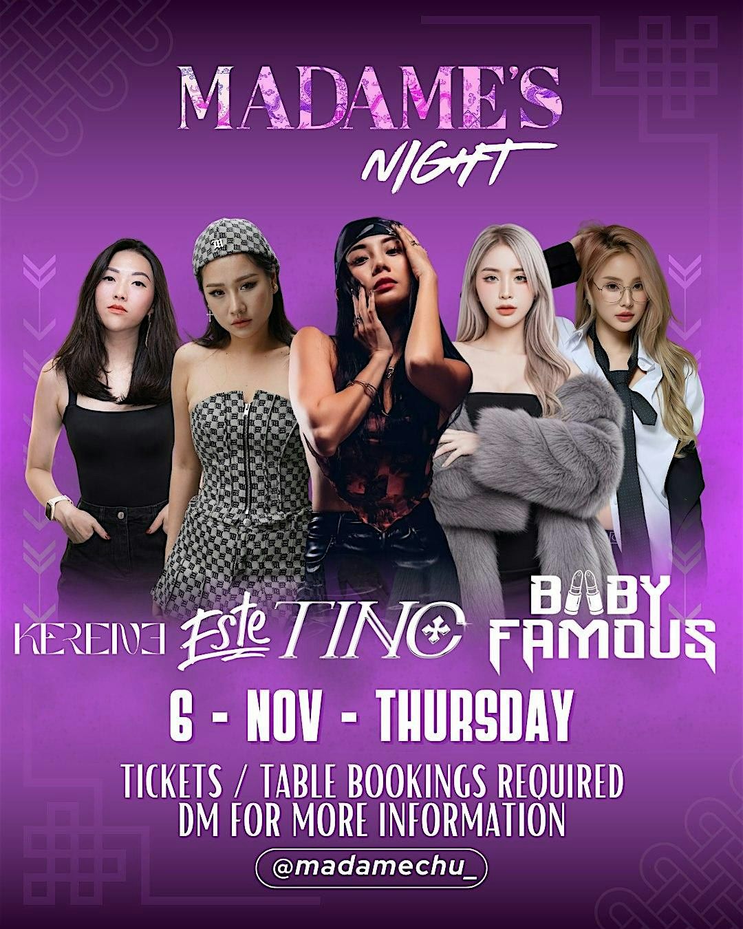 Madame's Night Featuring TINC, DJ Saki, DJ Xuann, DJ Este, DJ Krene