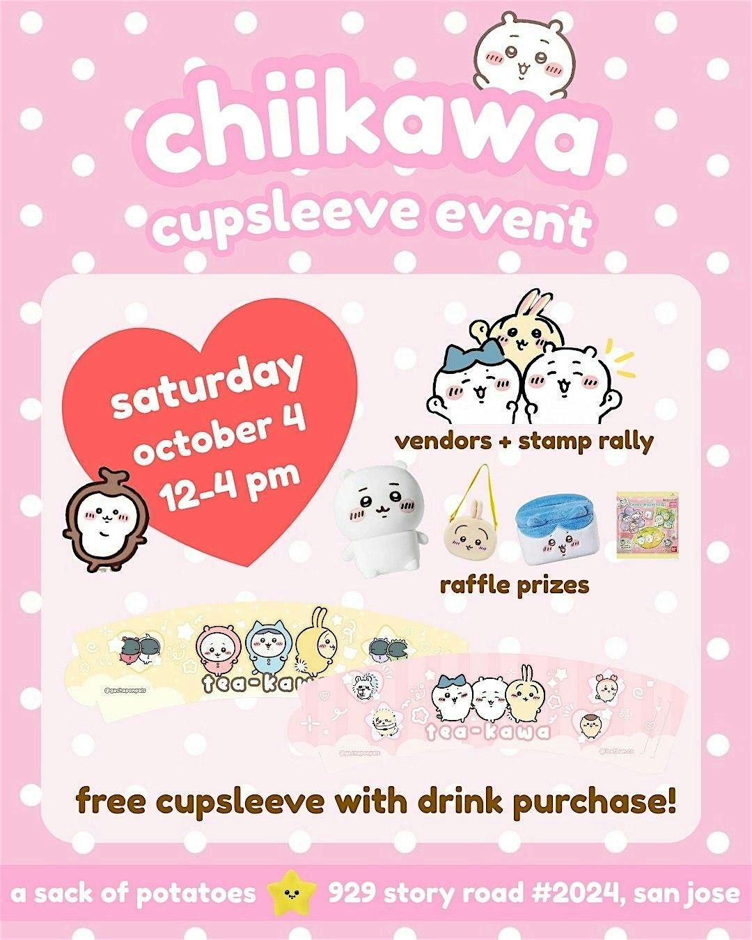 Tea-kawa: a Chiikawa cup sleeve event