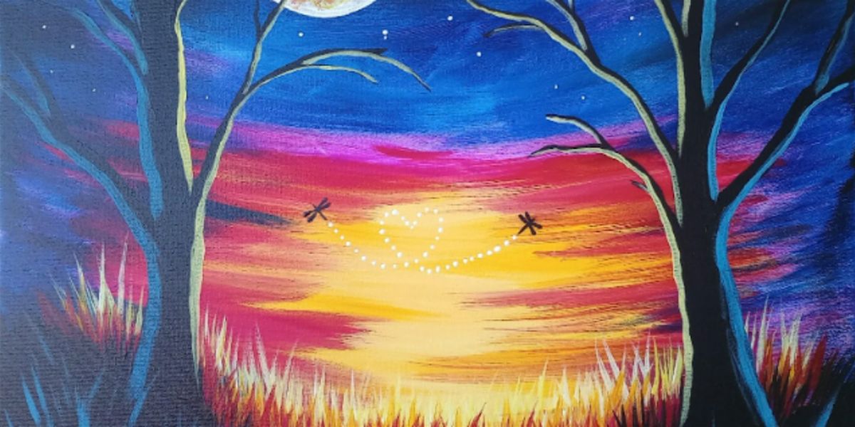 Moonlit Dragonflies - Paint and Sip by Classpop!\u2122