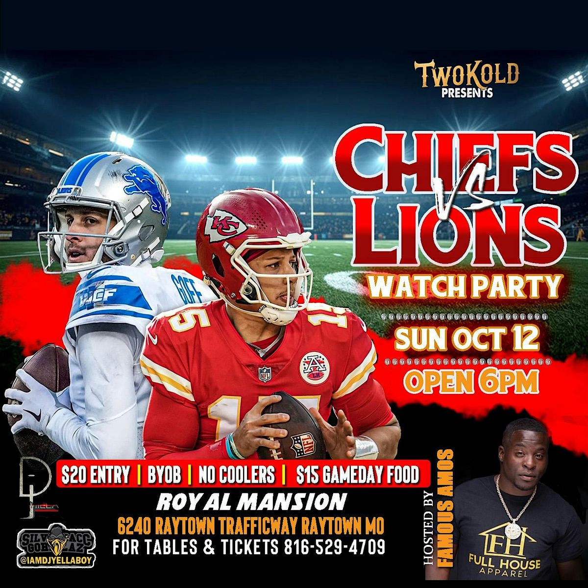 Hosted by Famous Amos Chiefs vs Lions
