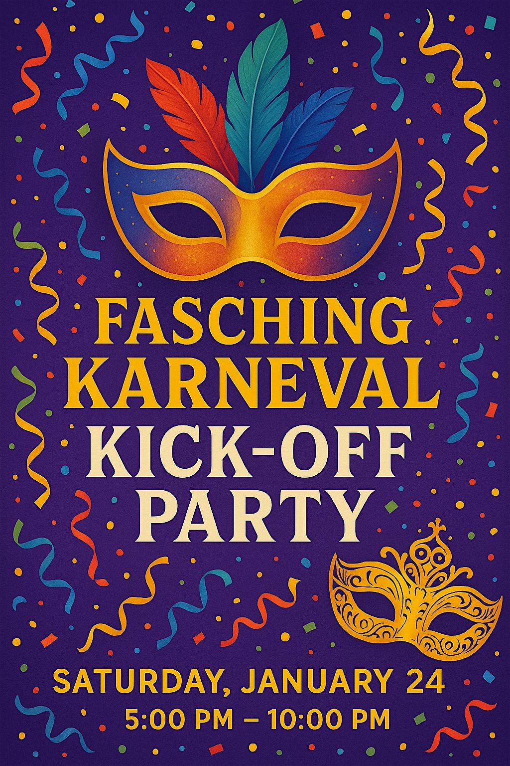 Fasching Karneval Kick-Off Party