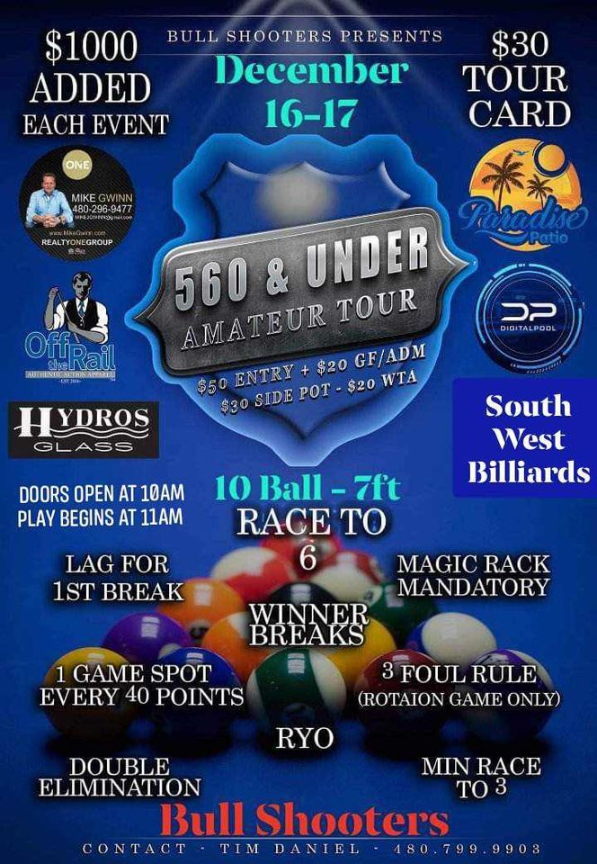 560 & Under Amateur Tour Stop #8 @ Bull Shooters 