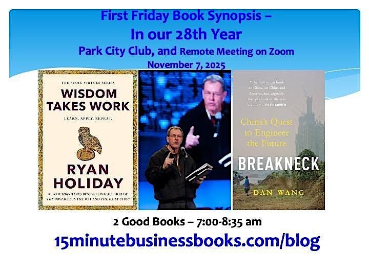 First Friday Book Synopsis, Friday, November 7, 2025