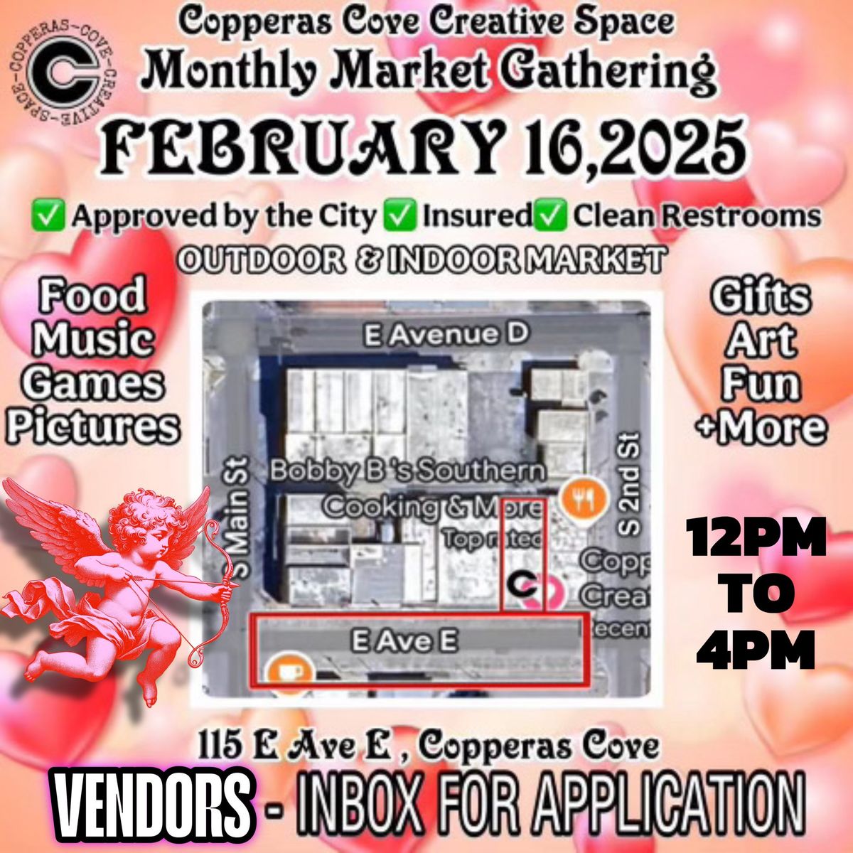 February 16th Monthly Market at Copperas Cove Creative Space