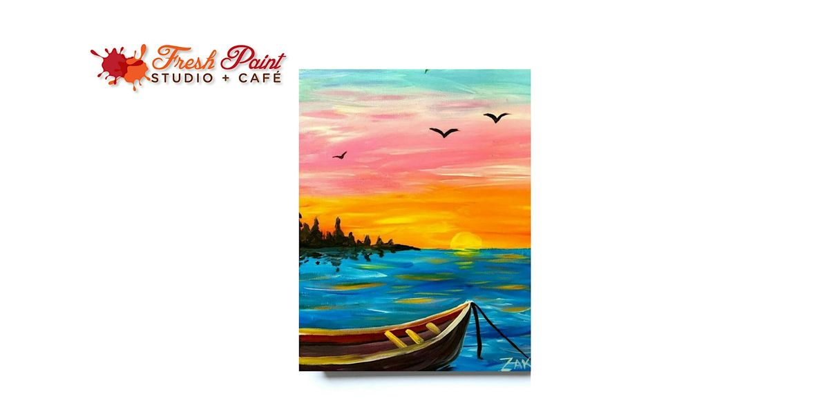 Paint & Sip Paint Night Canoe at the Cottage Acrylic Painting