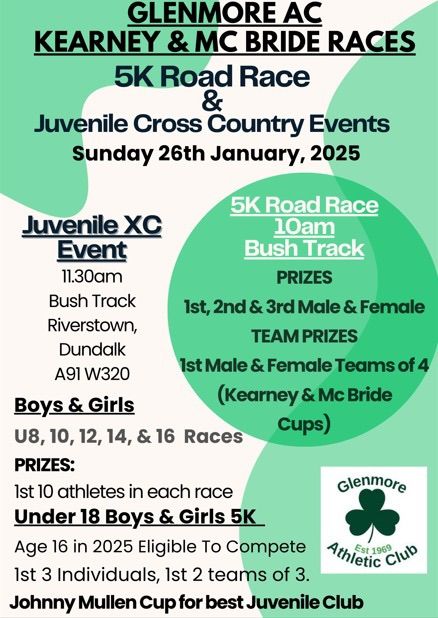 Kearney & Mc Bride 5k Road Race and Juvenile XC event 