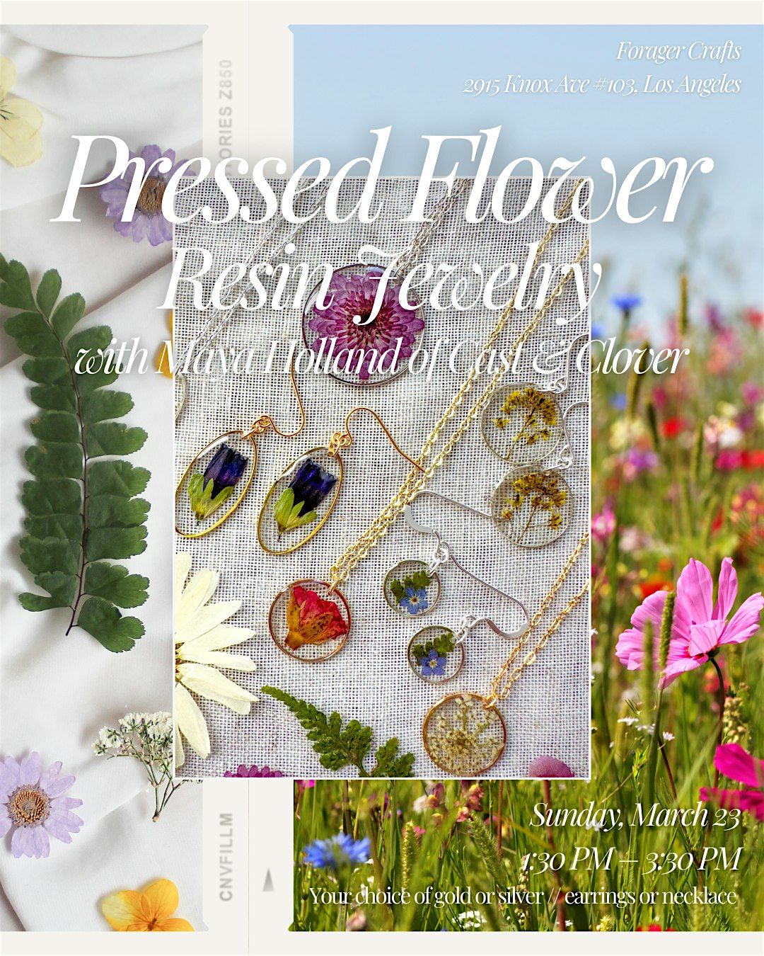 Pressed Flower Resin Jewelry Workshop