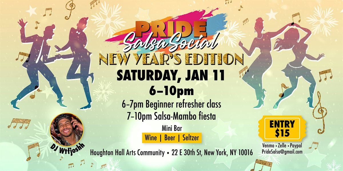 Pride Social New Year's Edition + Beginner  Salsa  Class