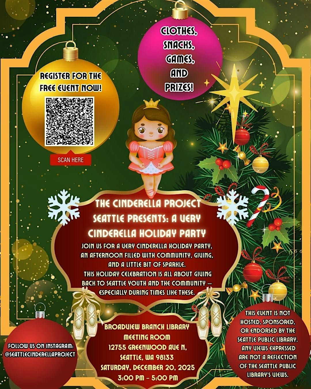 A Very Cinderella Holiday Party   hosted by The Cinderella Project Seattle
