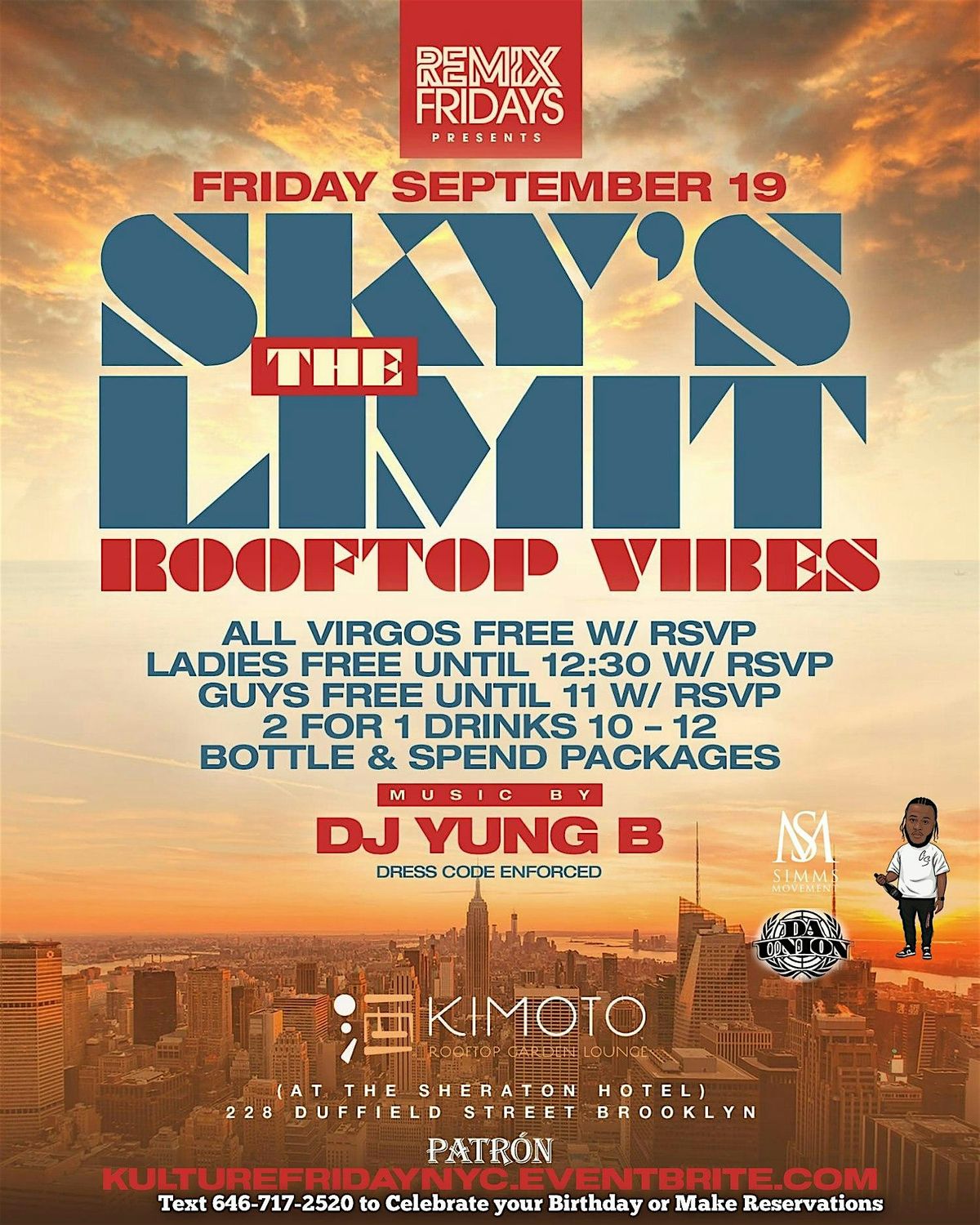 Kulture Fridays NYC Party Kimoto Hiphop Reggae Afrobeat Brooklyn Rooftop
