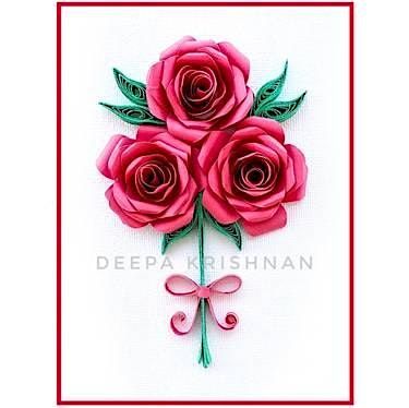 Virtual: Rose Bouquet - Paper Quilling