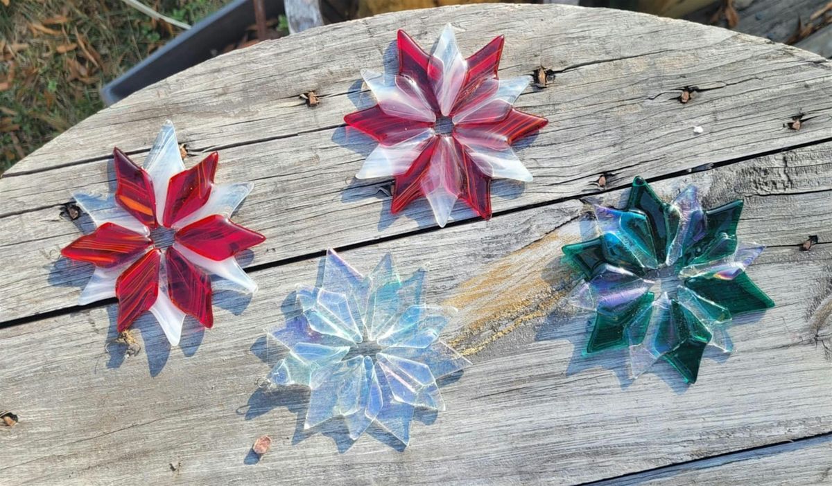 Snowflakes\/Poinsettia Ornament Fused Glass Class