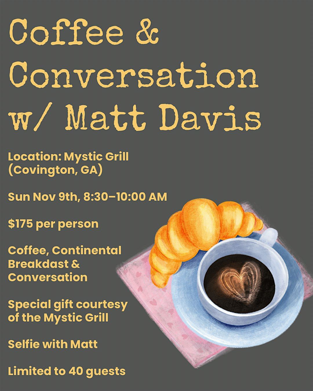 Matt Davis Sun 9 AM Meet & Greet