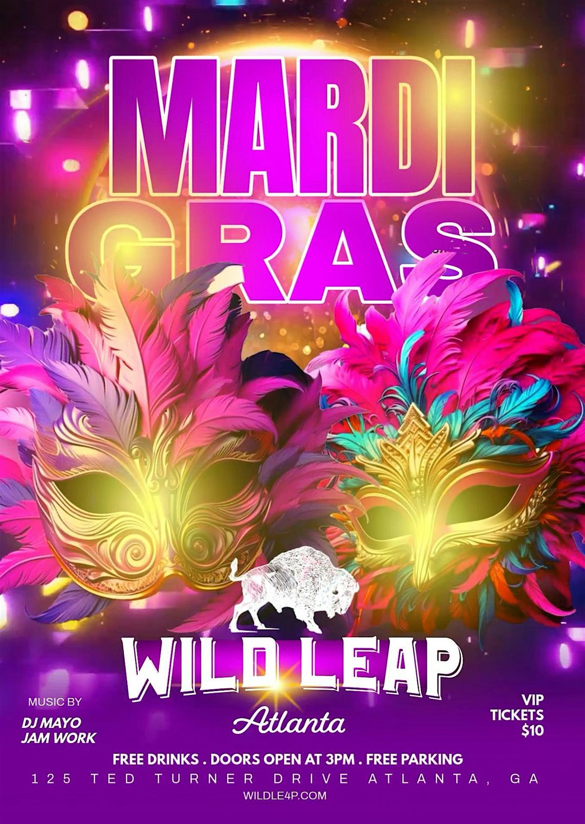 Wild Leap Atlanta 2 Year Anniversary- Mardi Gras Party 2025