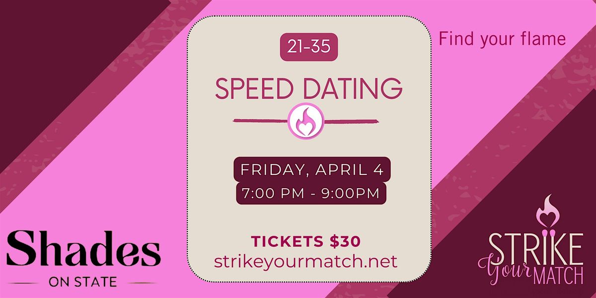 Strike your Match Speed Dating  at Shades on State (ages 21-35 )