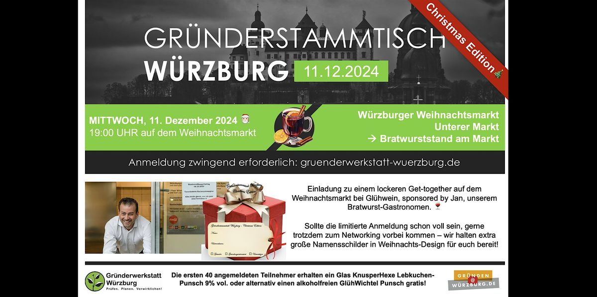 Gr\u00fcnderstammtisch W\u00fcrzburg 11. Dezember 2024 - Christmas Edition