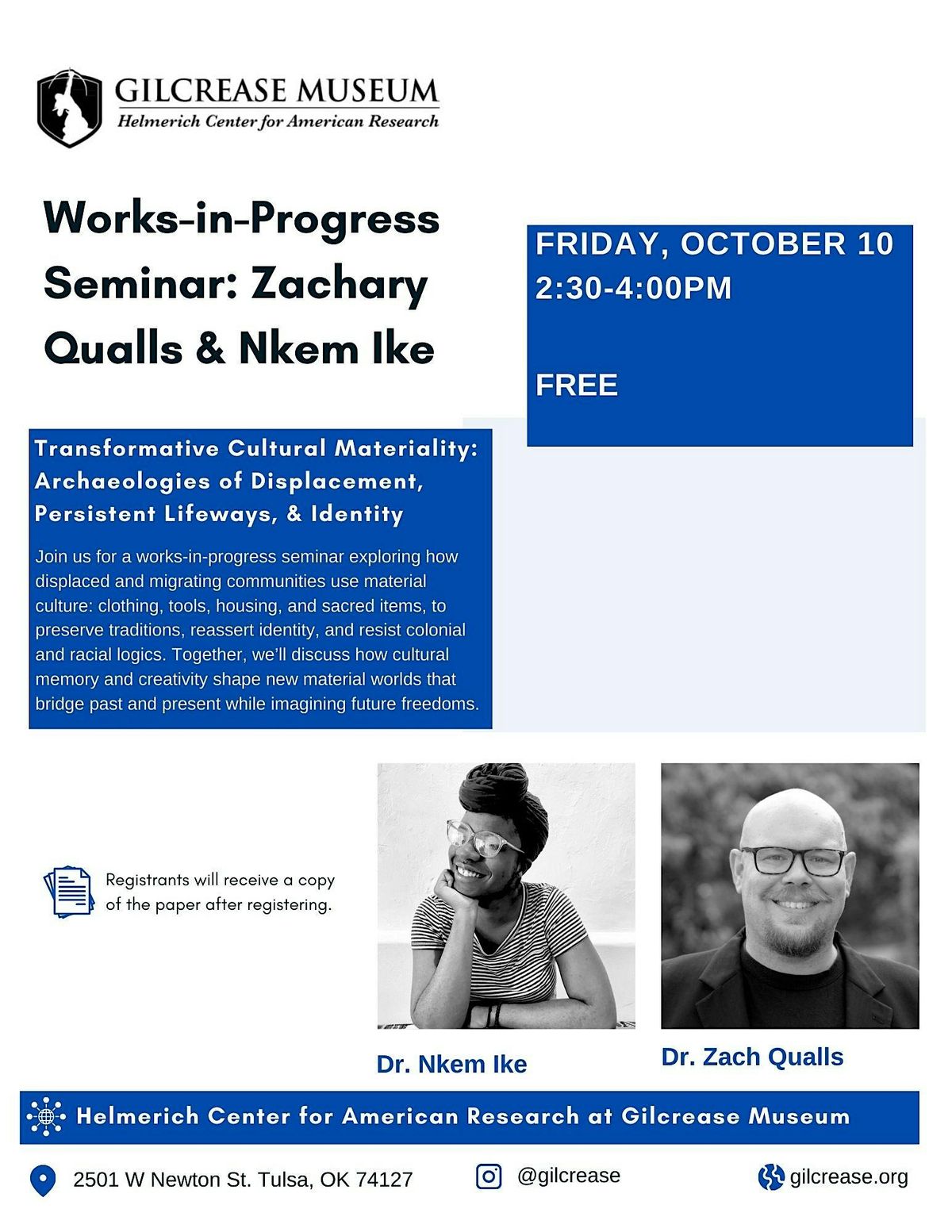 Transformative Cultural Materiality:  Displacement, Lifeways & Identity
