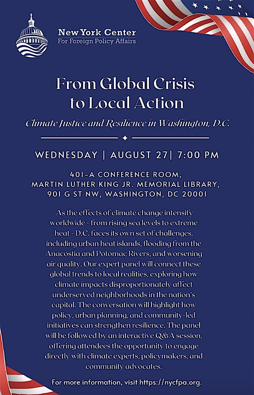 From Global Crisis to Local Action: Climate Justice and Resilience in D.C.