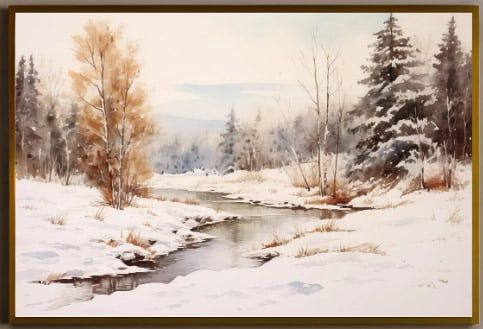 Watercolour Art Class Winter Landscape