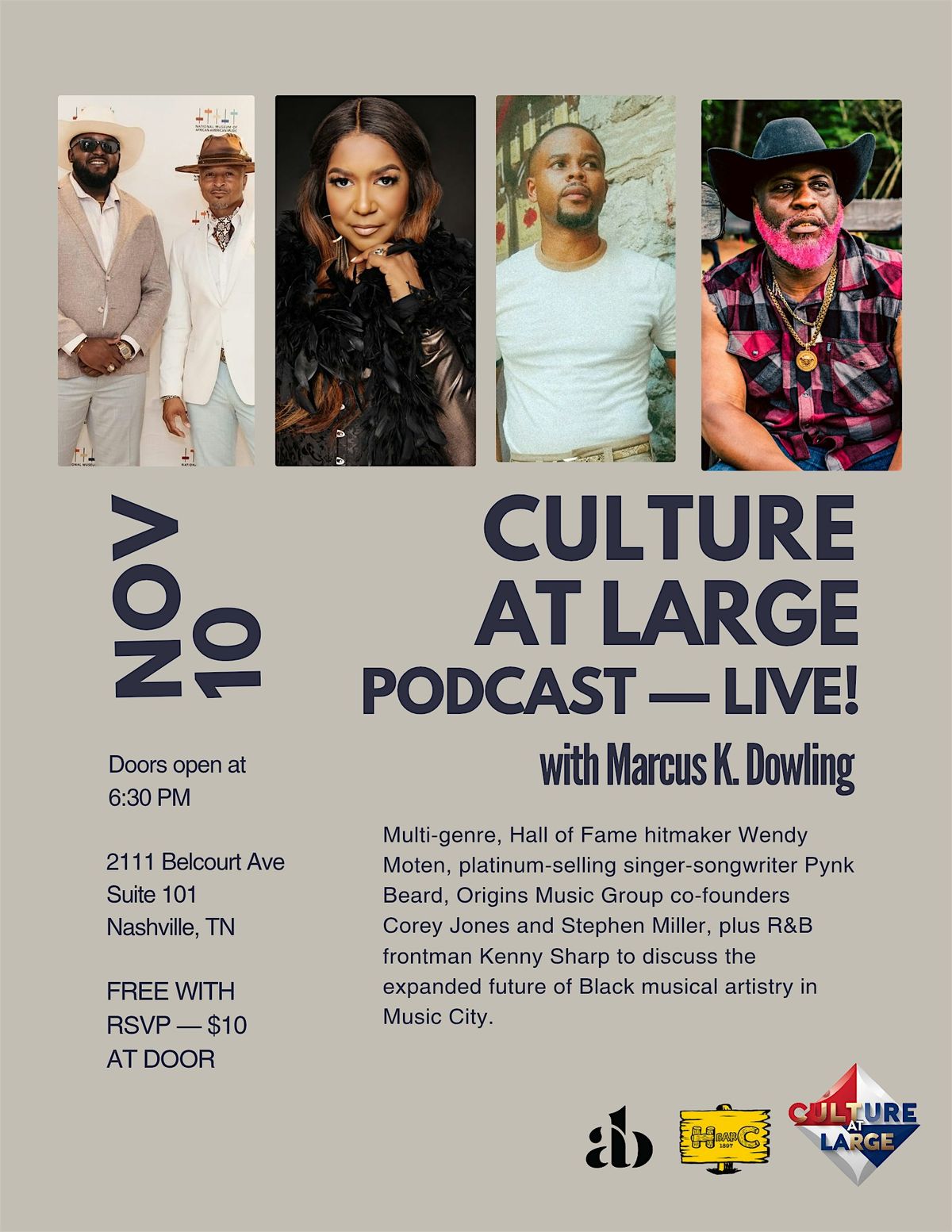 CULTURE AT LARGE PODCAST TAPING \u2014 EPISODE 5