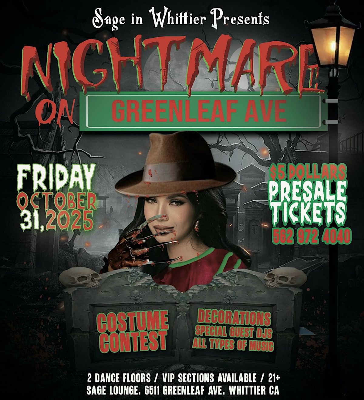 Halloween Night. Costume Event, Nightmare on Greenleaf Ave, FRI OCT 31