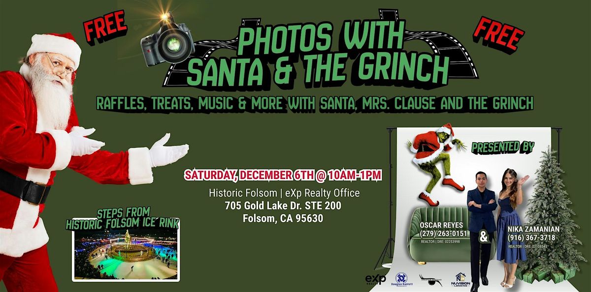 FREE Photos with Santa & The Grinch | Holiday Card Photoshoots