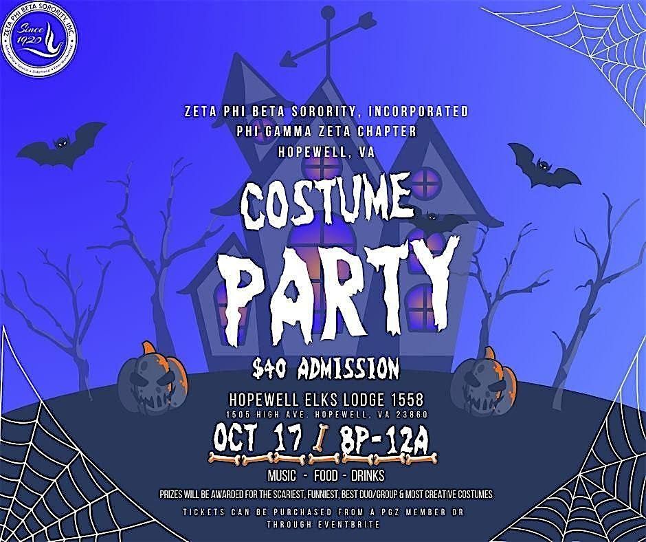 Zeta Phi Beta Sorority, Inc  Phi Gamma Zeta  Chapter Costume Party