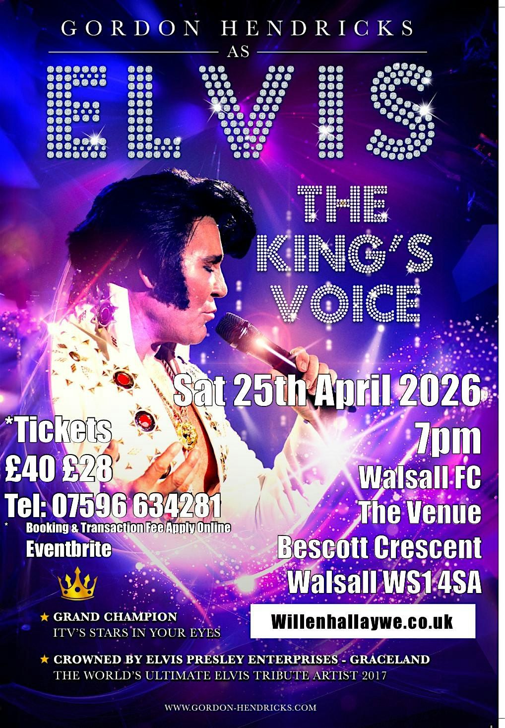 Gordon Hendricks As ELVIS in Walsall 2026