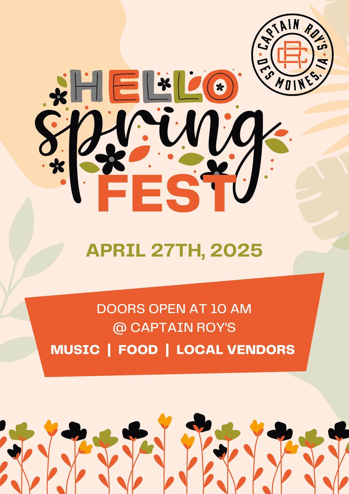 Hello Spring Fest @ Captain Roy's!