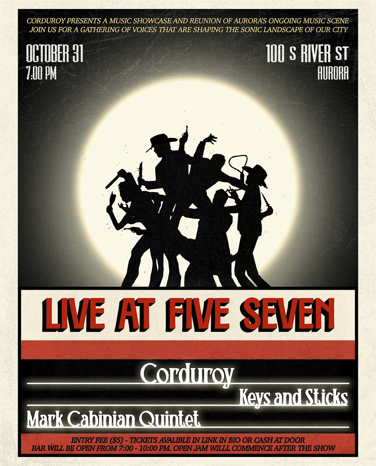 Corduroy, Keys and sticks, Mark Cabinian Quintet, LIVE AT FIVE SEVEN