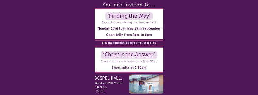 September Events - Maryhill Gospel Hall