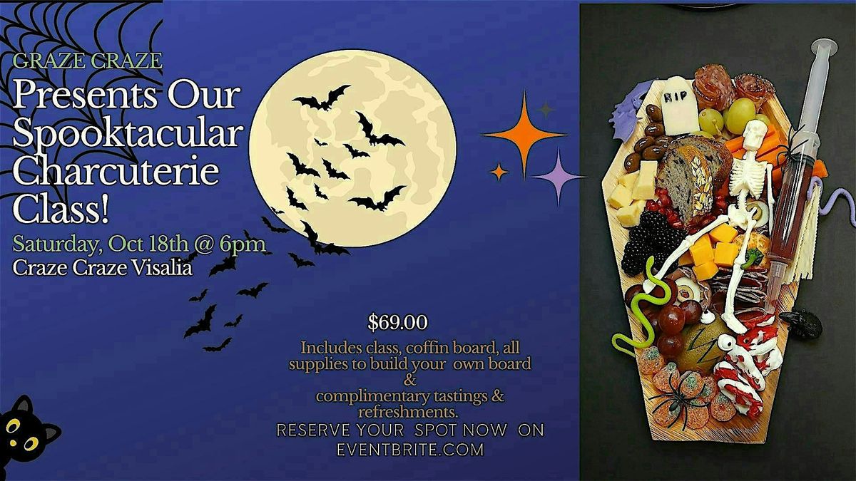 Tap Yard & Graze Craze Presents Halloween Charcuterie Class \u2013 Coffin Board